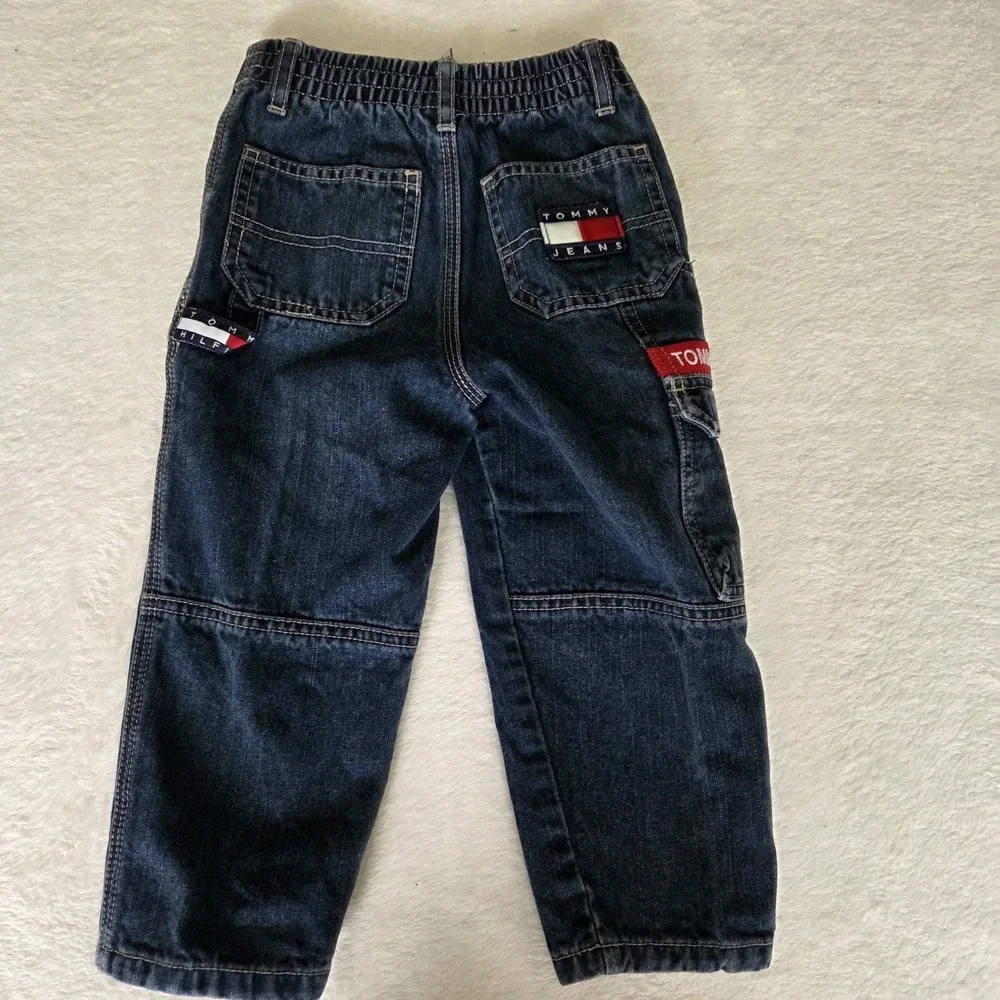 Vintage Y2K Tommy Hilfiiger Carpenter Jeans Boys Toddler 3T Dark Wash